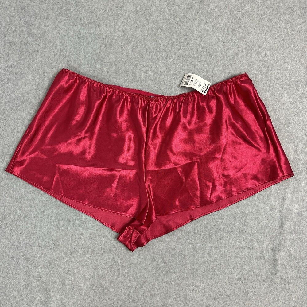 NWT Lilac & London Women’s Size XXL Satin Red Sleepwear Short Pajamas Bottom